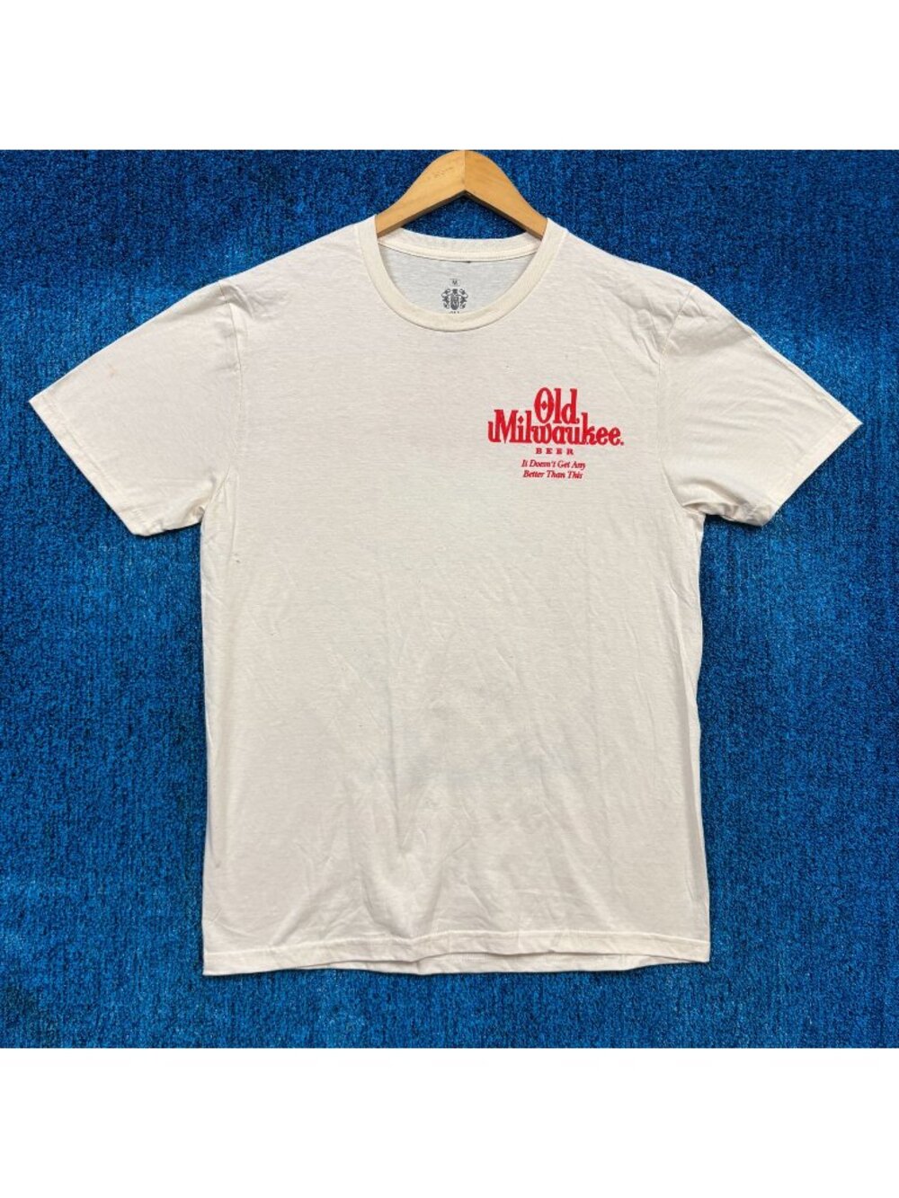 Old Milwaukee Beer Beige T-Shirt Size Medium